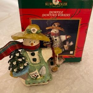 Kurt Adler snowtown worker snowfolk collection